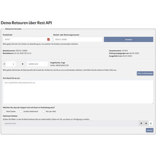CSS Formular und Retouren Manager